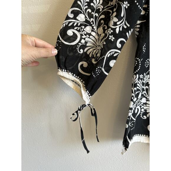 Sunny Leigh Womens L Coverup Tunic Silk Blend 3/4 Sleeve Floral Beach Boho VTG - Picture 9 of 11